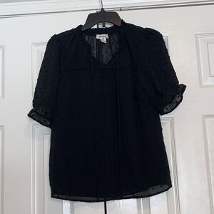 Monteau Black Sheer Blouse
